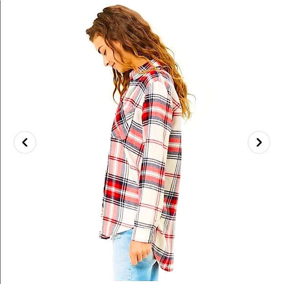 F-21 super soft red plaid button down top - New - Picture 9 of 15